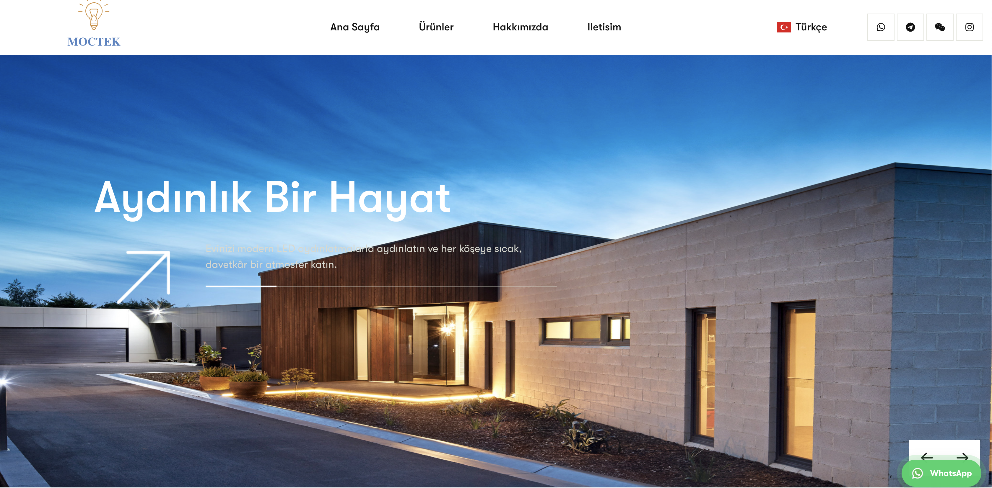 Moctek LED aydınlatma web sitesi