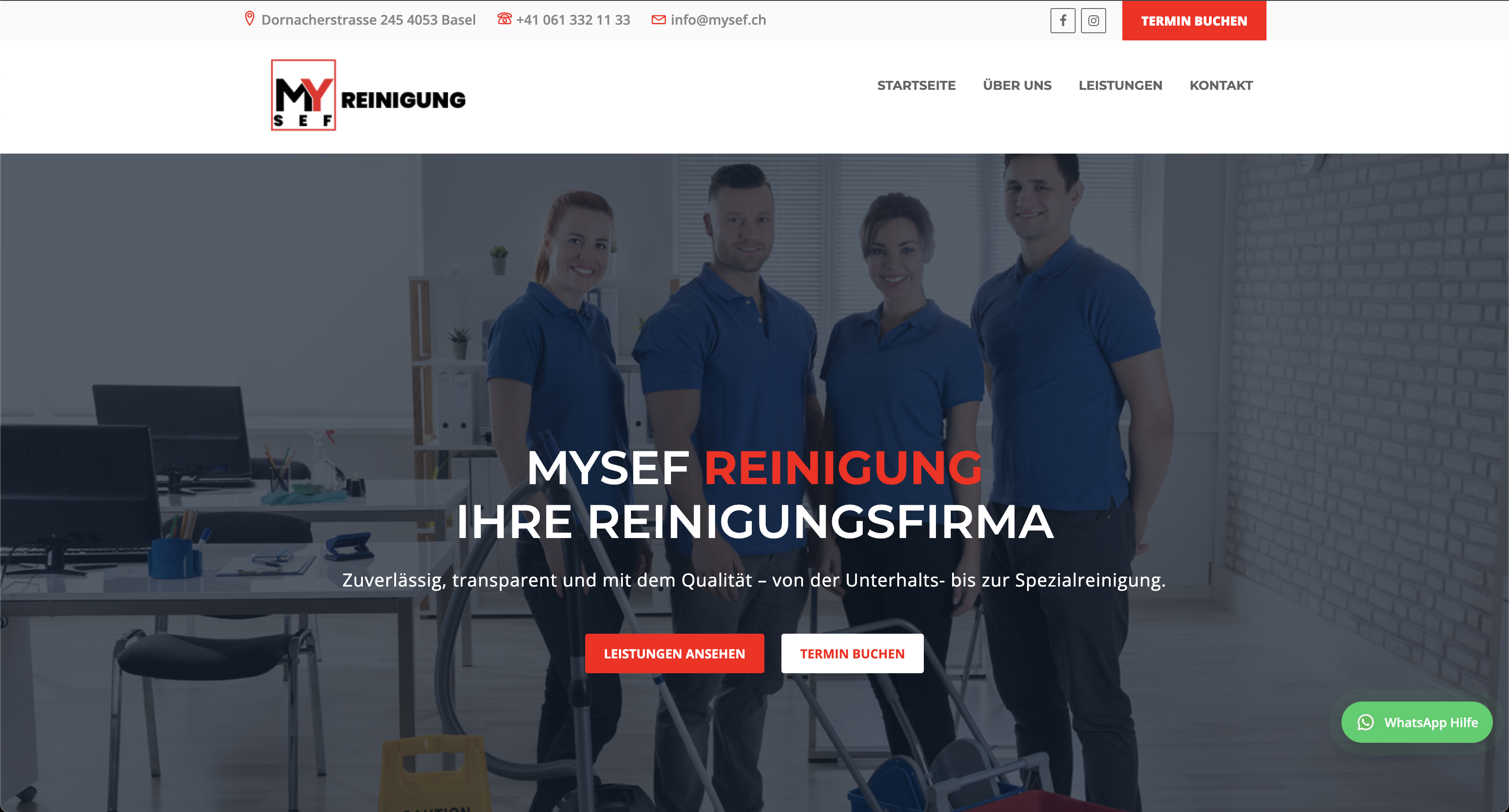 MySef Reinigung temizlik firması web sitesi